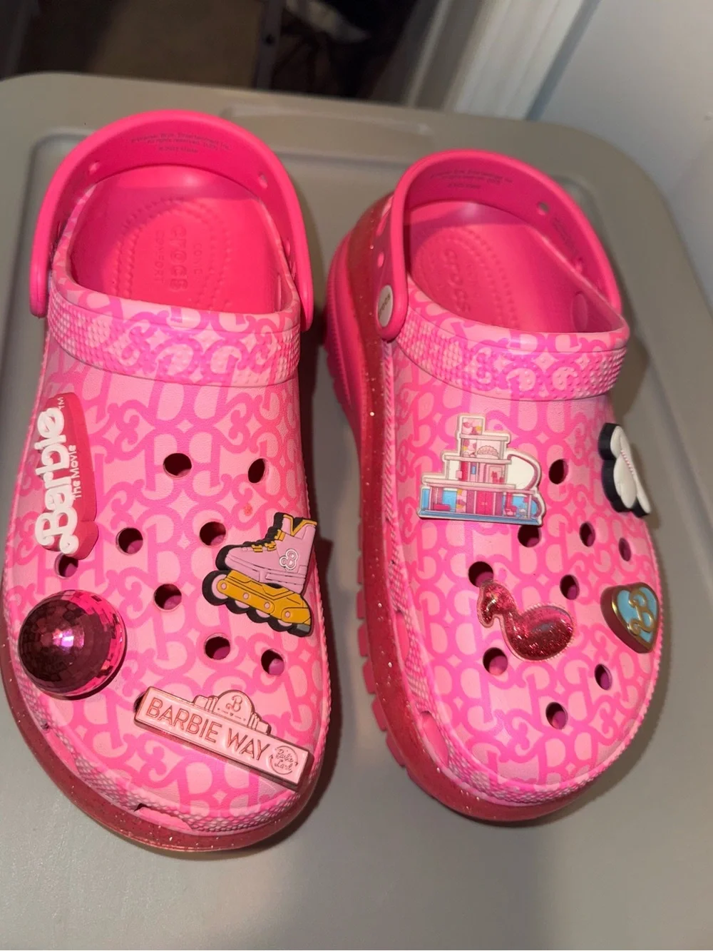 Barbie Pink Girls' Slip-On Clog Sandals with Decorative Charms - Picture 3 of 6